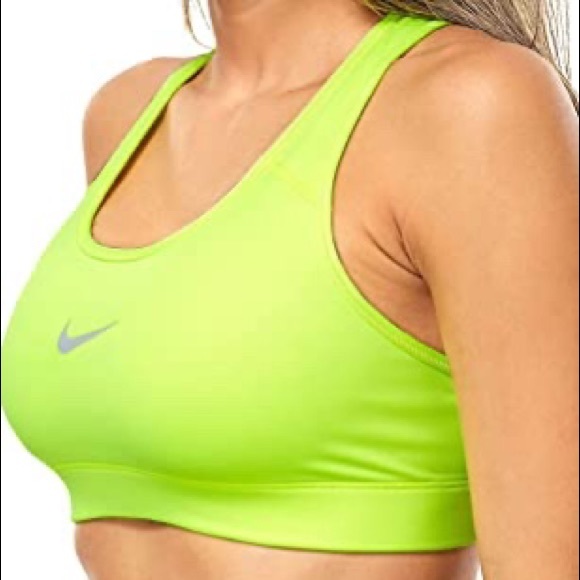 lime green nike sports bra
